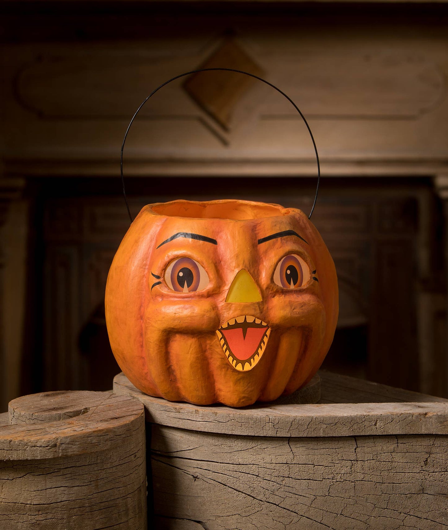 Spunky Pumpkin Bucket Paper Mache