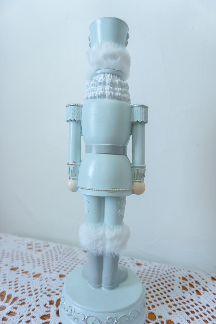 Pastel Blue Fuzzy Nutcracker