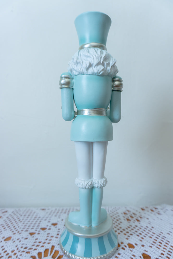 Pastel Blue Nutcracker Playing Drum