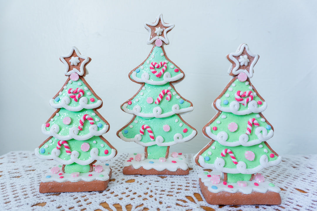 Green Claydough Christmas Tree Trio
