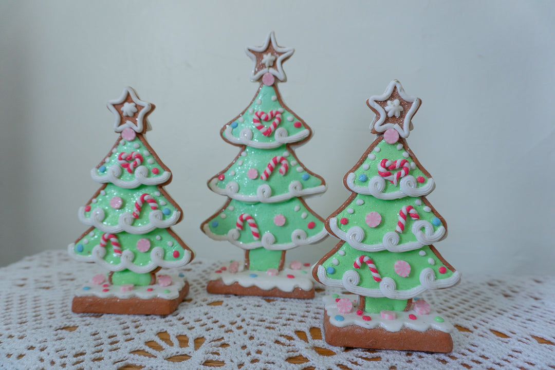Green Claydough Christmas Tree Trio