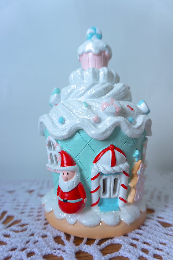 Light Blue Cupcake Gingerbread House