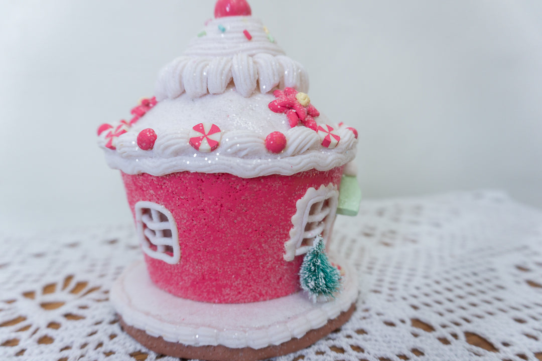 Deep Pink Cupcake Gingerbread House
