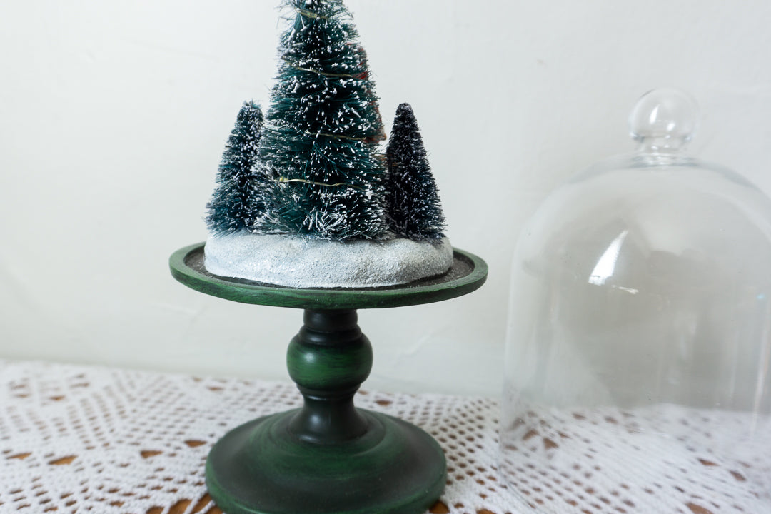 Santa Claus Cloche with Deer and LED Tree