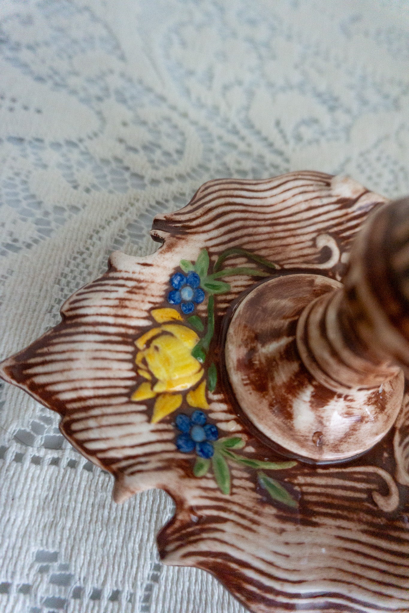 Vintage Ceramic Chamberstick Candle Holder