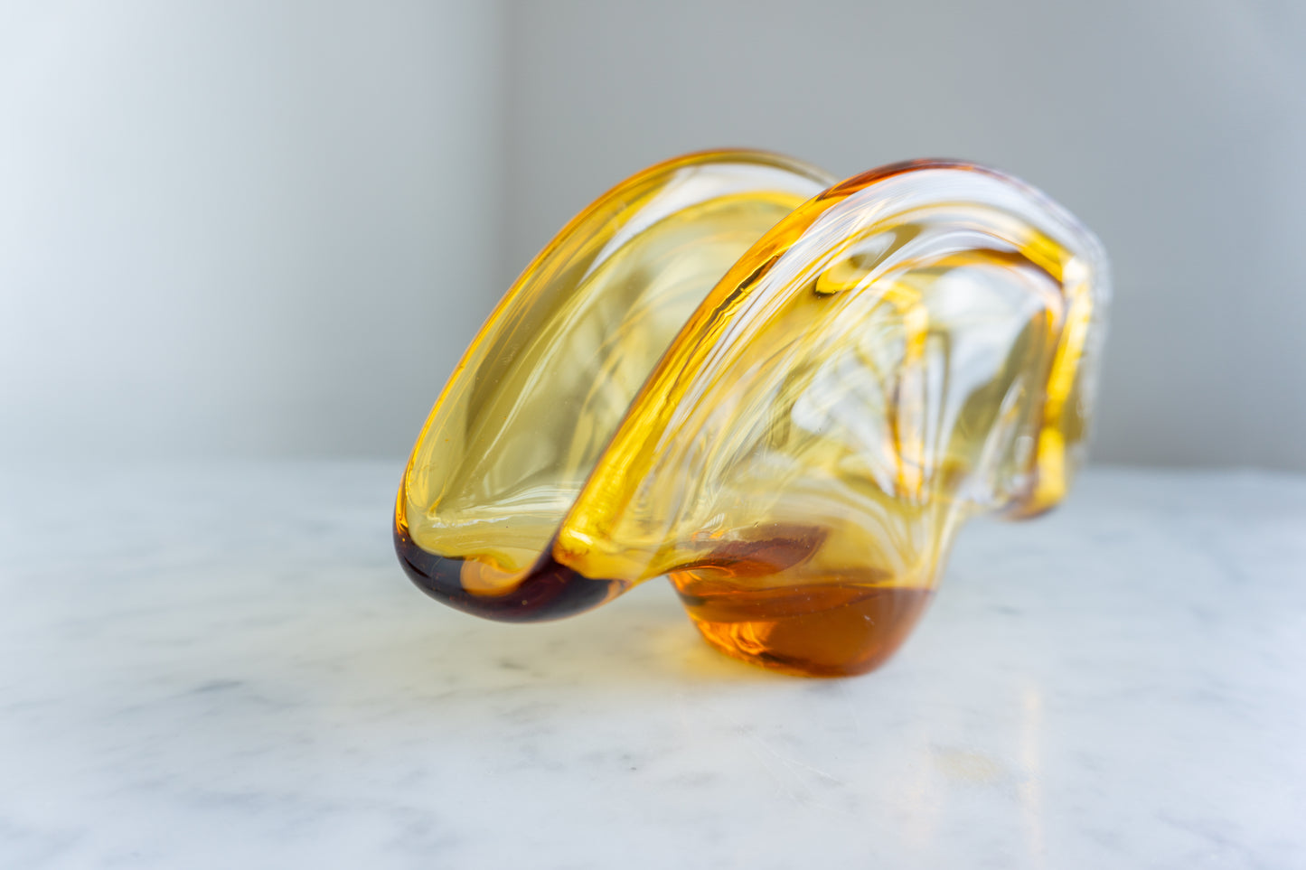 MCM Amber Italian Murano Glass Napkin / Letter Holder