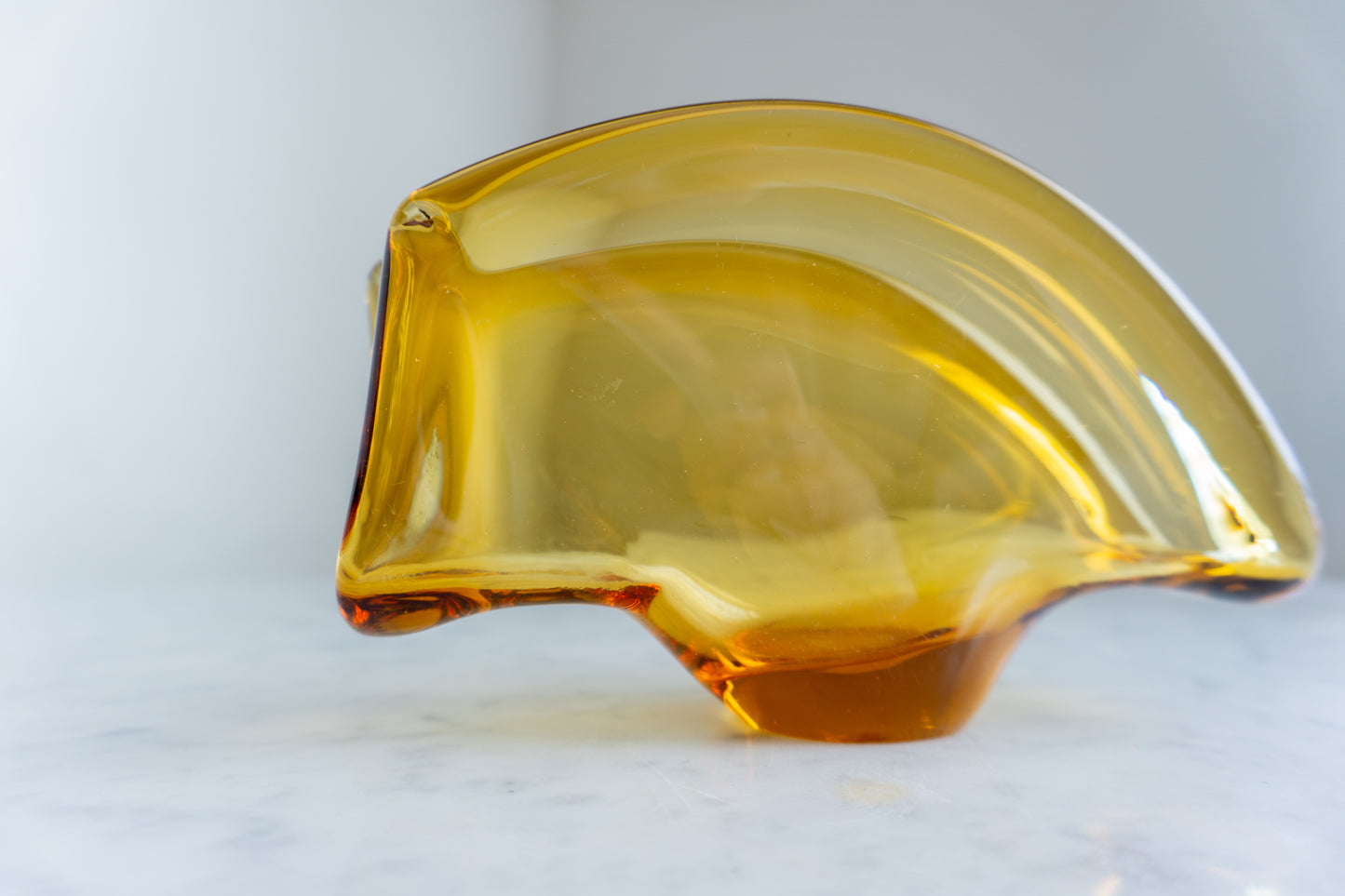 MCM Amber Italian Murano Glass Napkin / Letter Holder