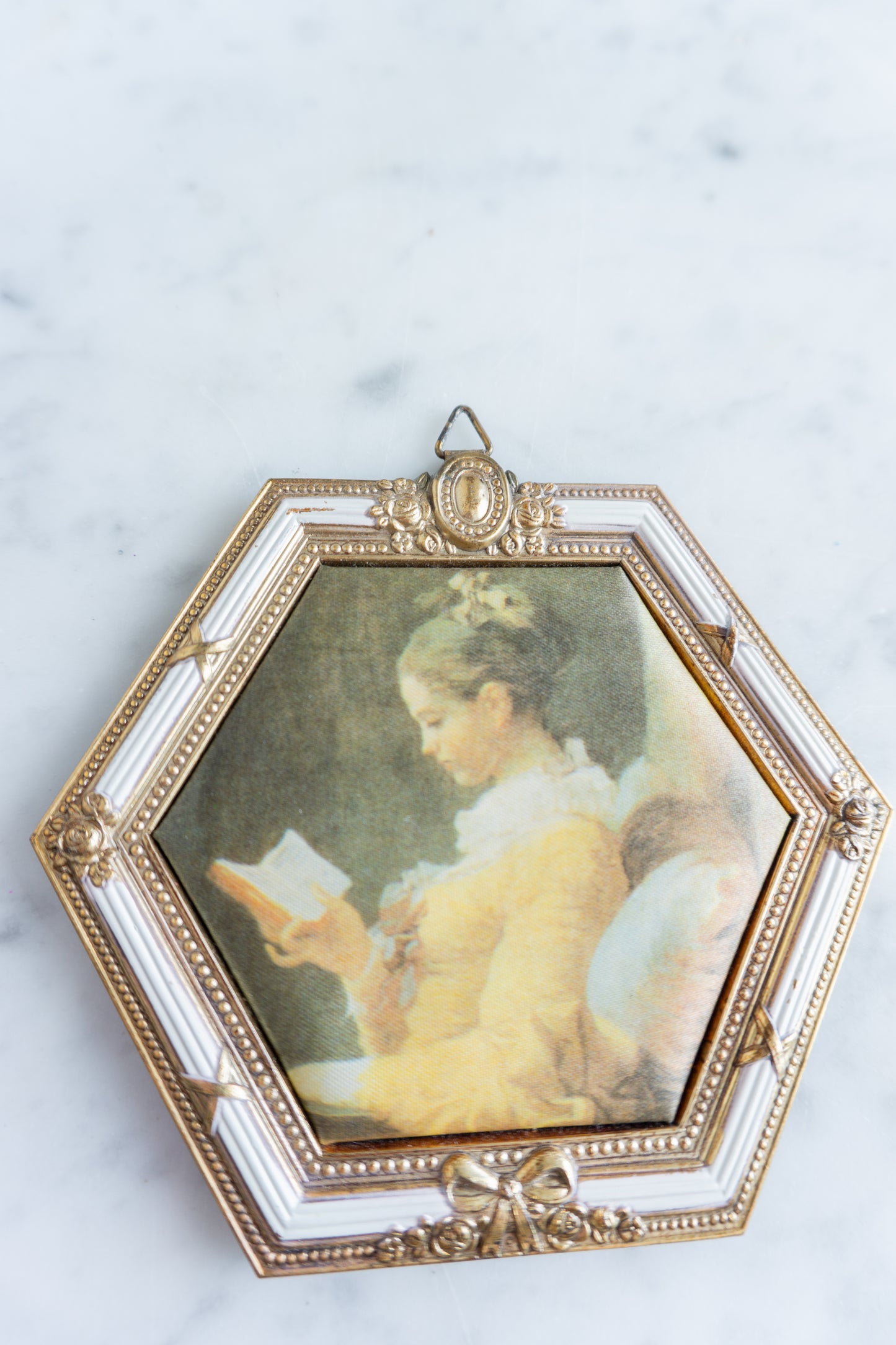 Framed Silk Print - "A Young Girl Reading"