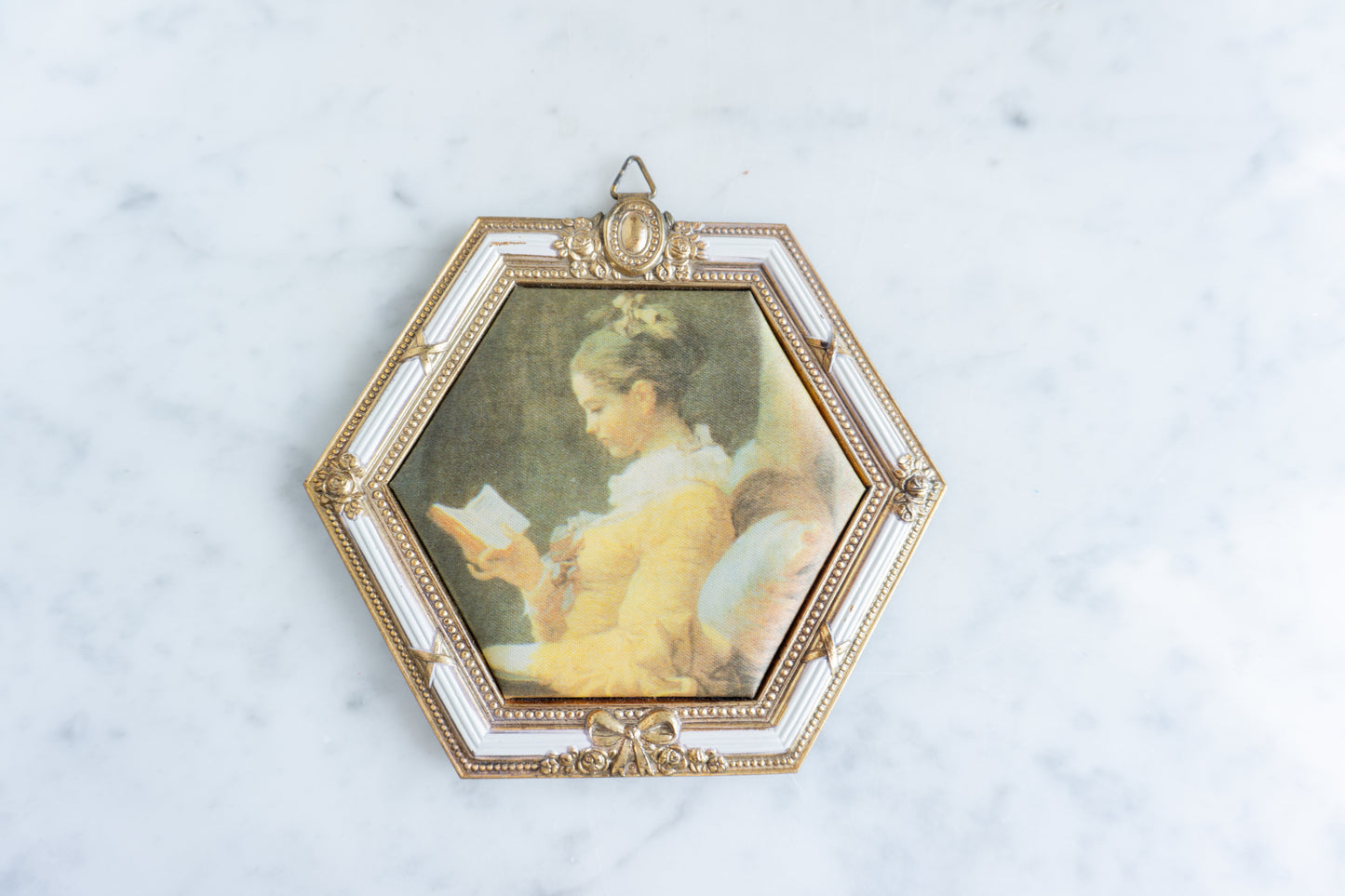 Framed Silk Print - "A Young Girl Reading"