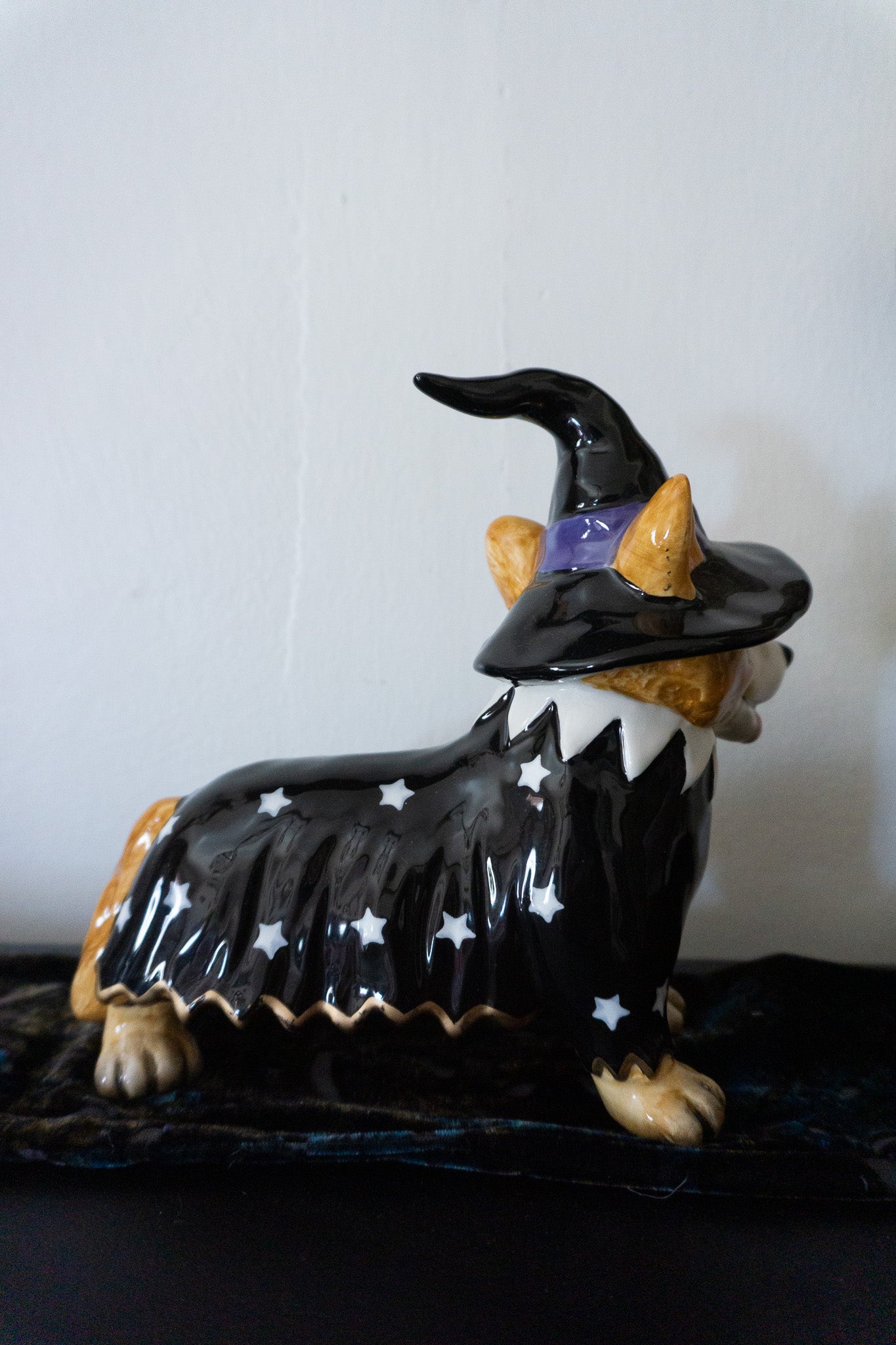 Blue Sky Corgi Wizard Witch Ceramic Dog