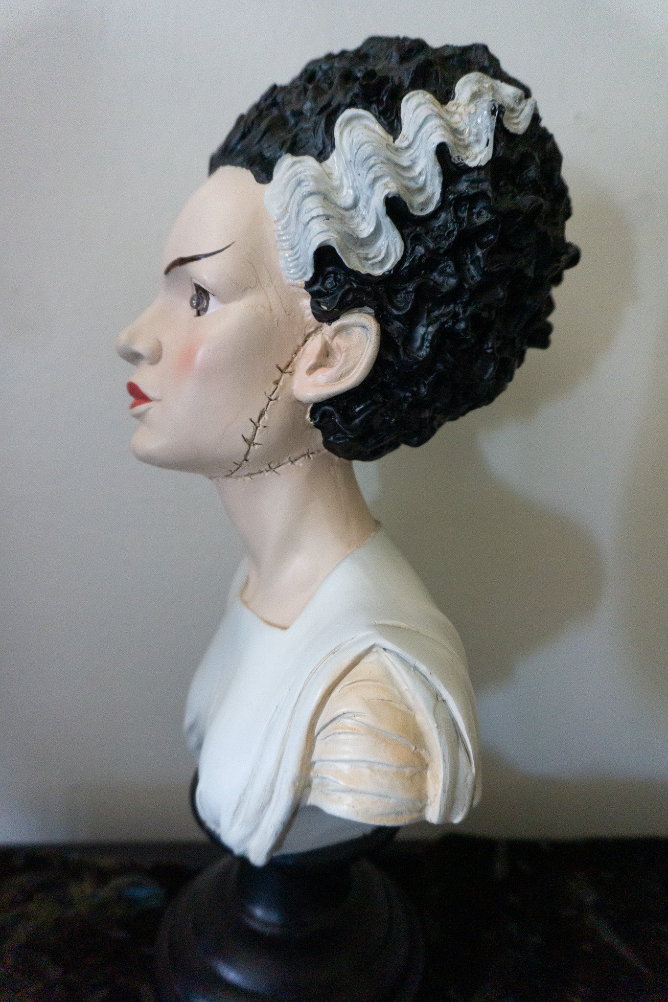 Bride of Frankenstein Halloween Decor Bust