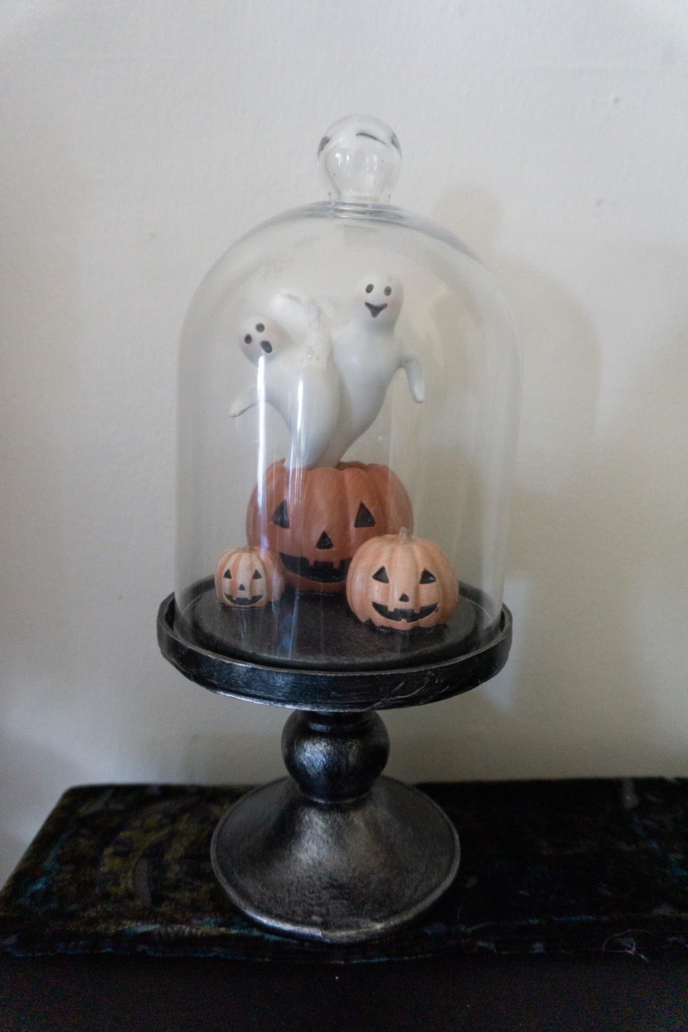 Vintage Style Ghosts & Pumpkin Cloche