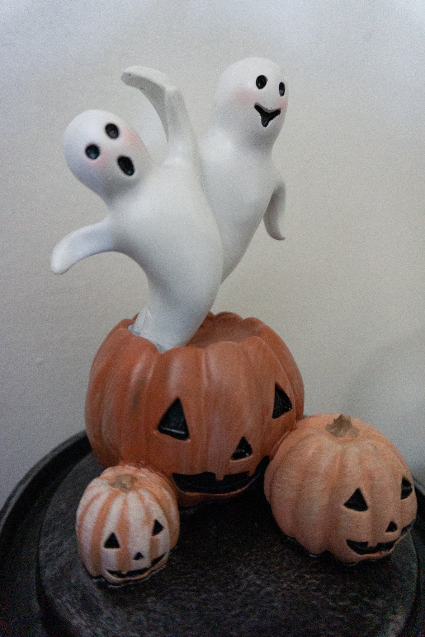 Vintage Style Ghosts & Pumpkin Cloche