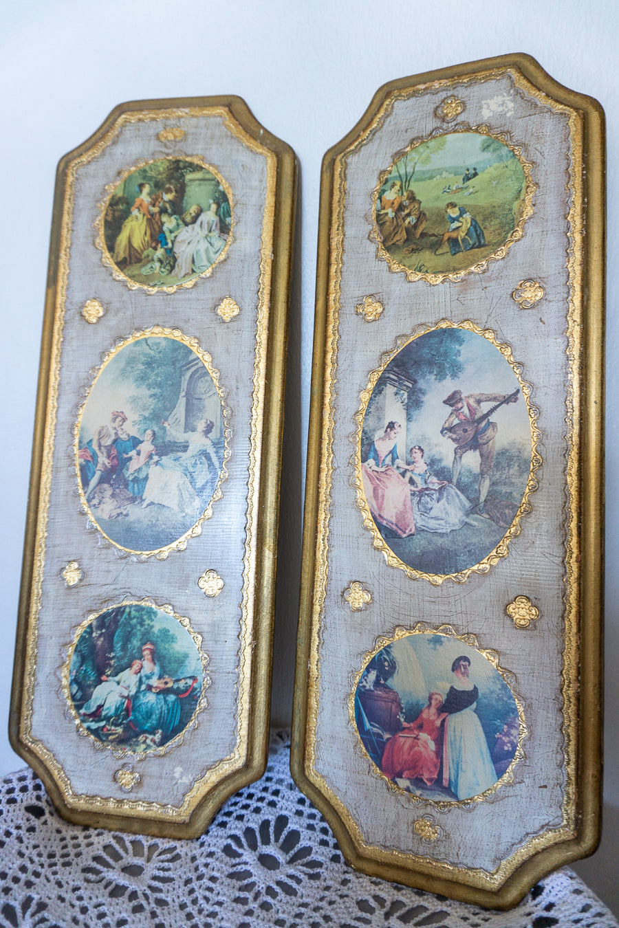Florentine Gilded Wall Plaques, Made in Italy
