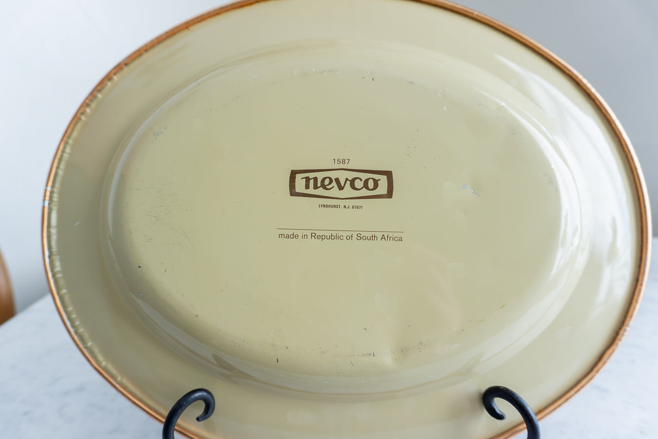 Vintage Cottage MCM Floral Tin Tray