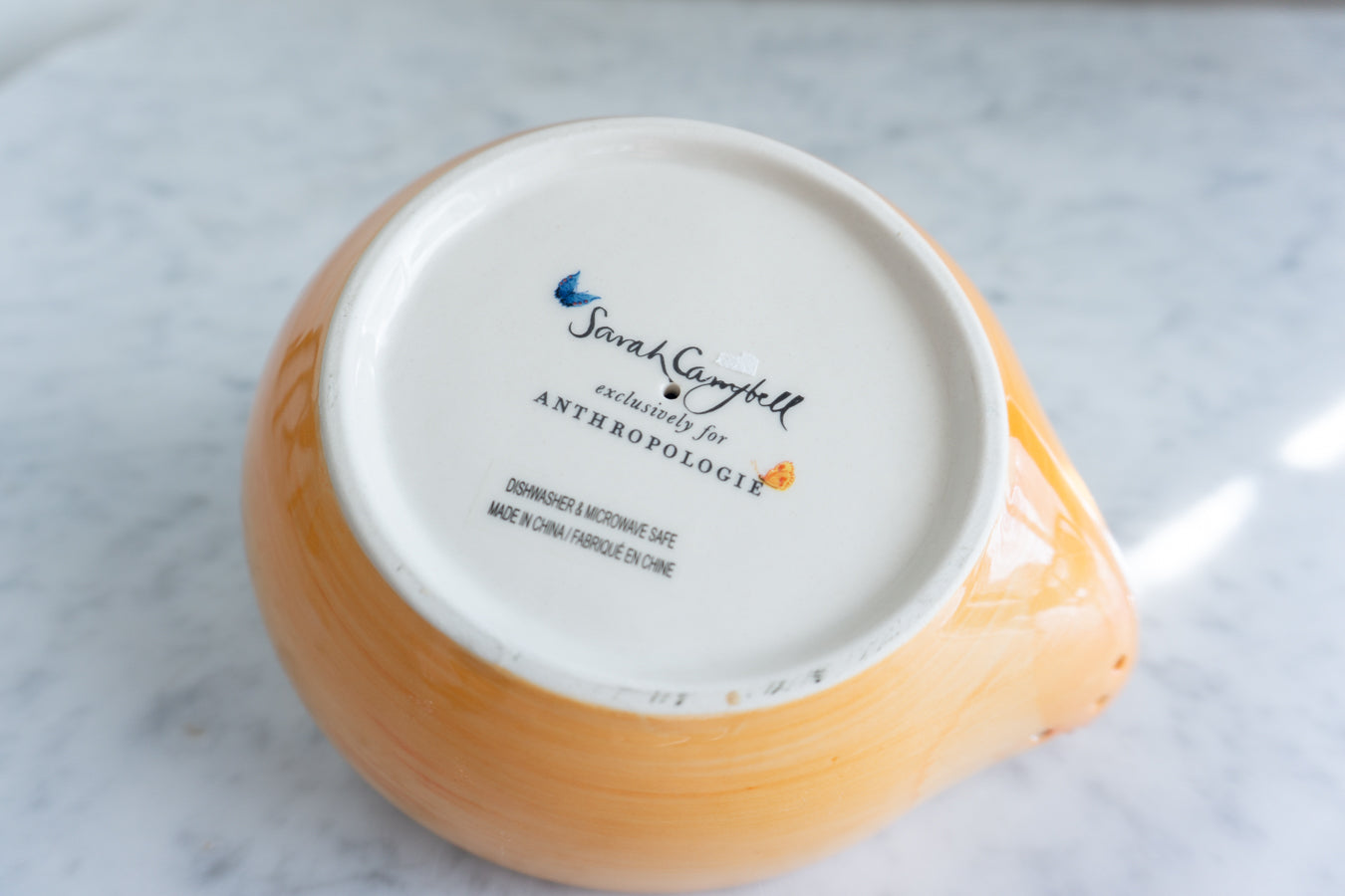 Sarah Campbell x Anthropologie Hand-Painted Spring Floral Orange Juicer