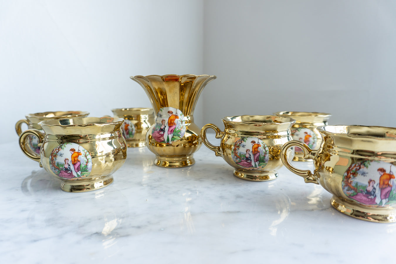 Romantic Gold French Tea Cup Set