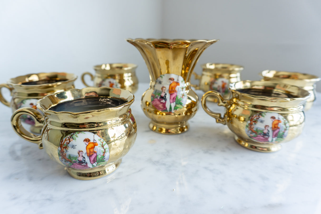Romantic Gold French Tea Cup Set