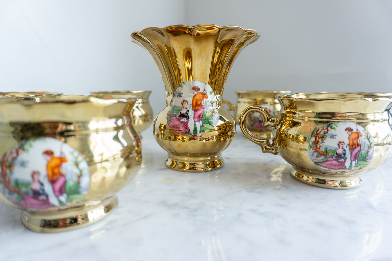 Romantic Gold French Tea Cup Set