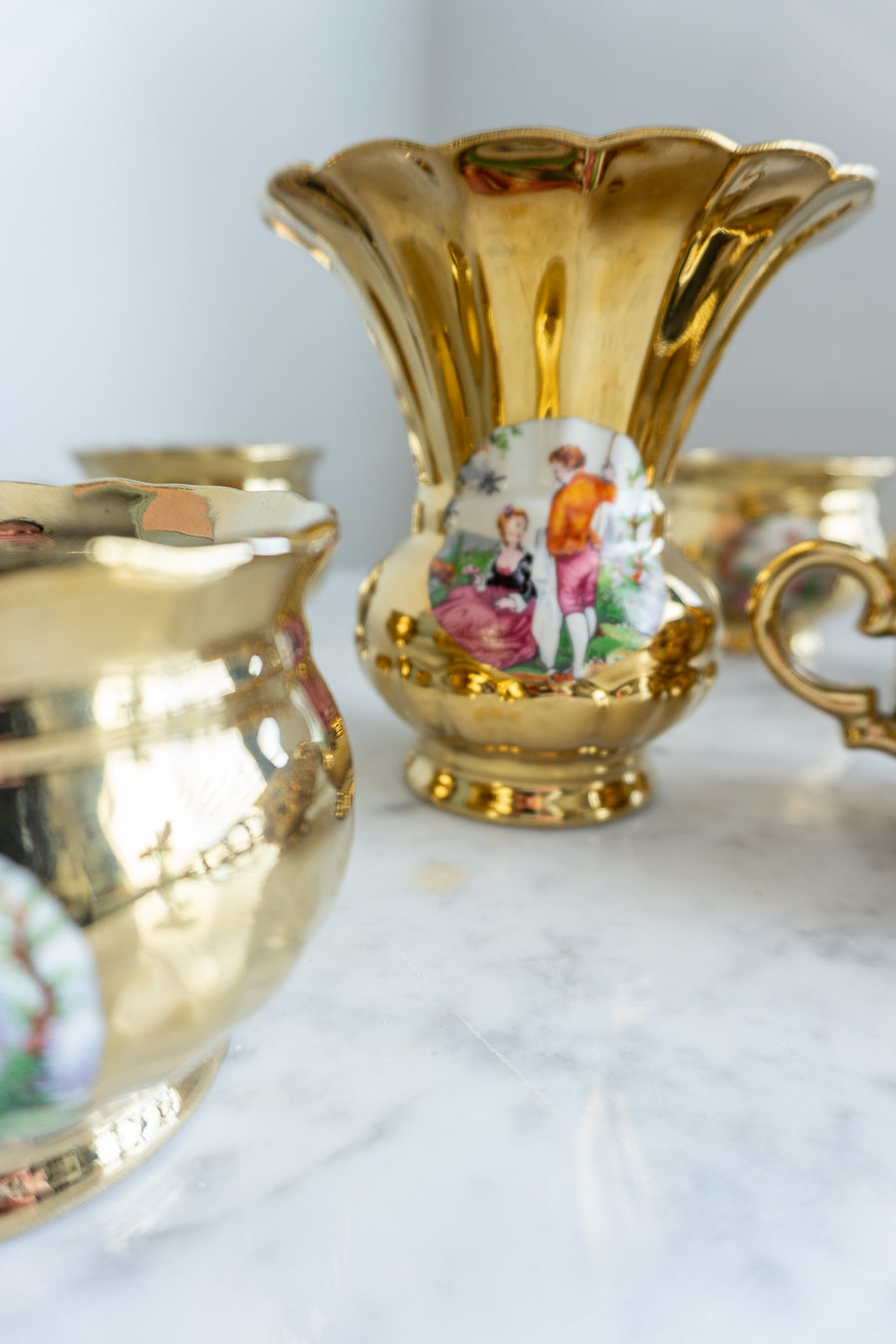 Romantic Gold French Tea Cup Set