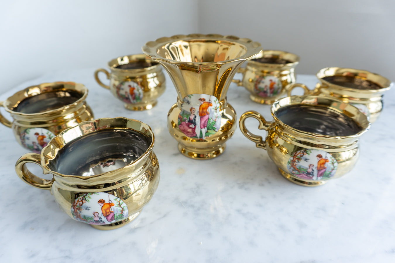 Romantic Gold French Tea Cup Set