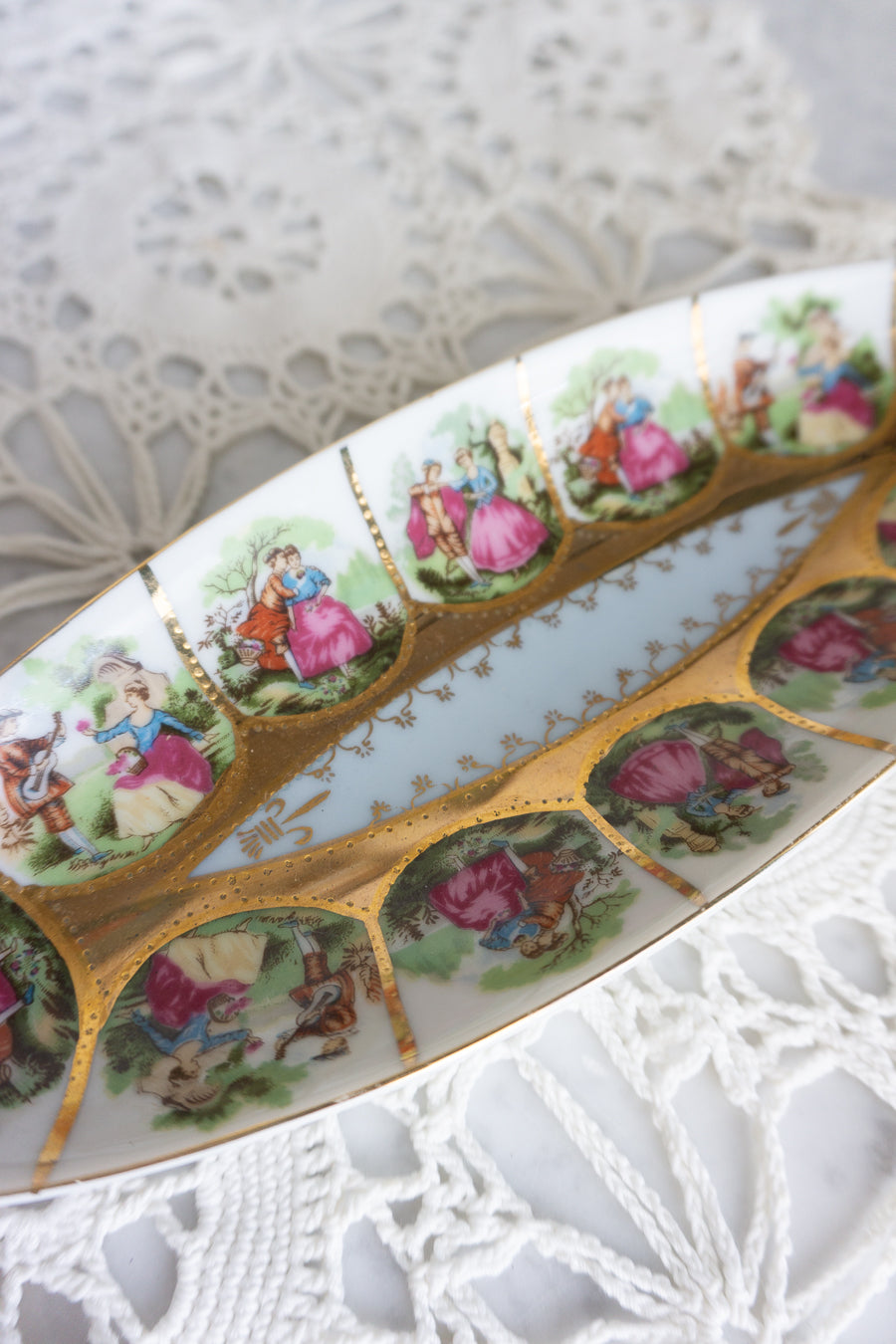 Oval Romantic Porcelain Dish