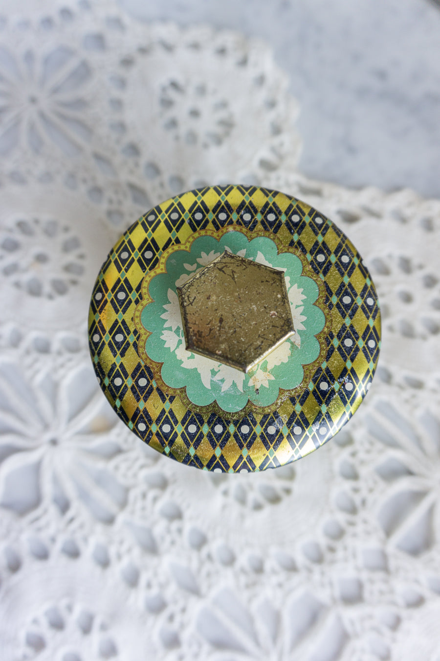 Floral Murray Allen Confection Tin with Lid