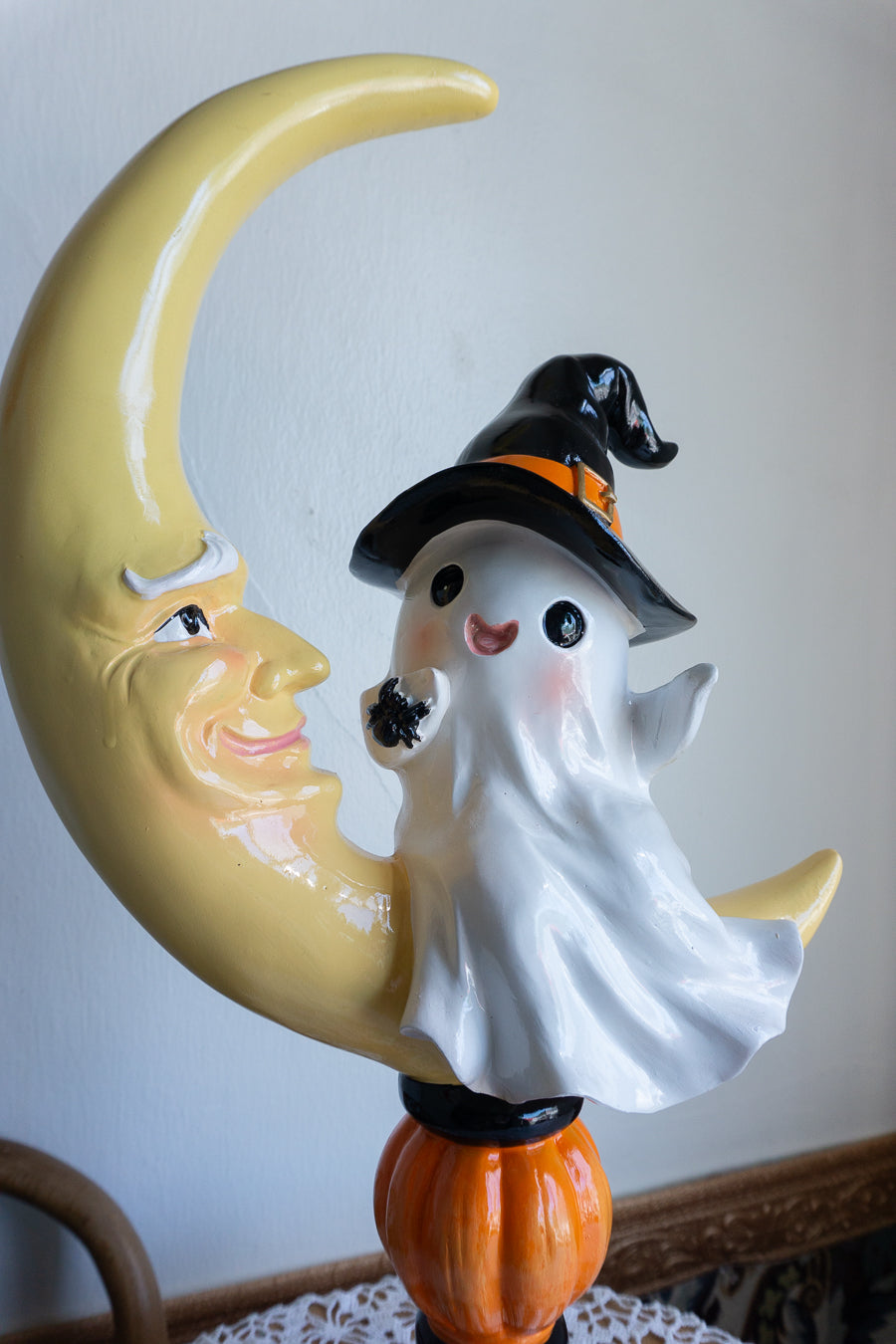 Ghost Sitting on Moon Pedestal