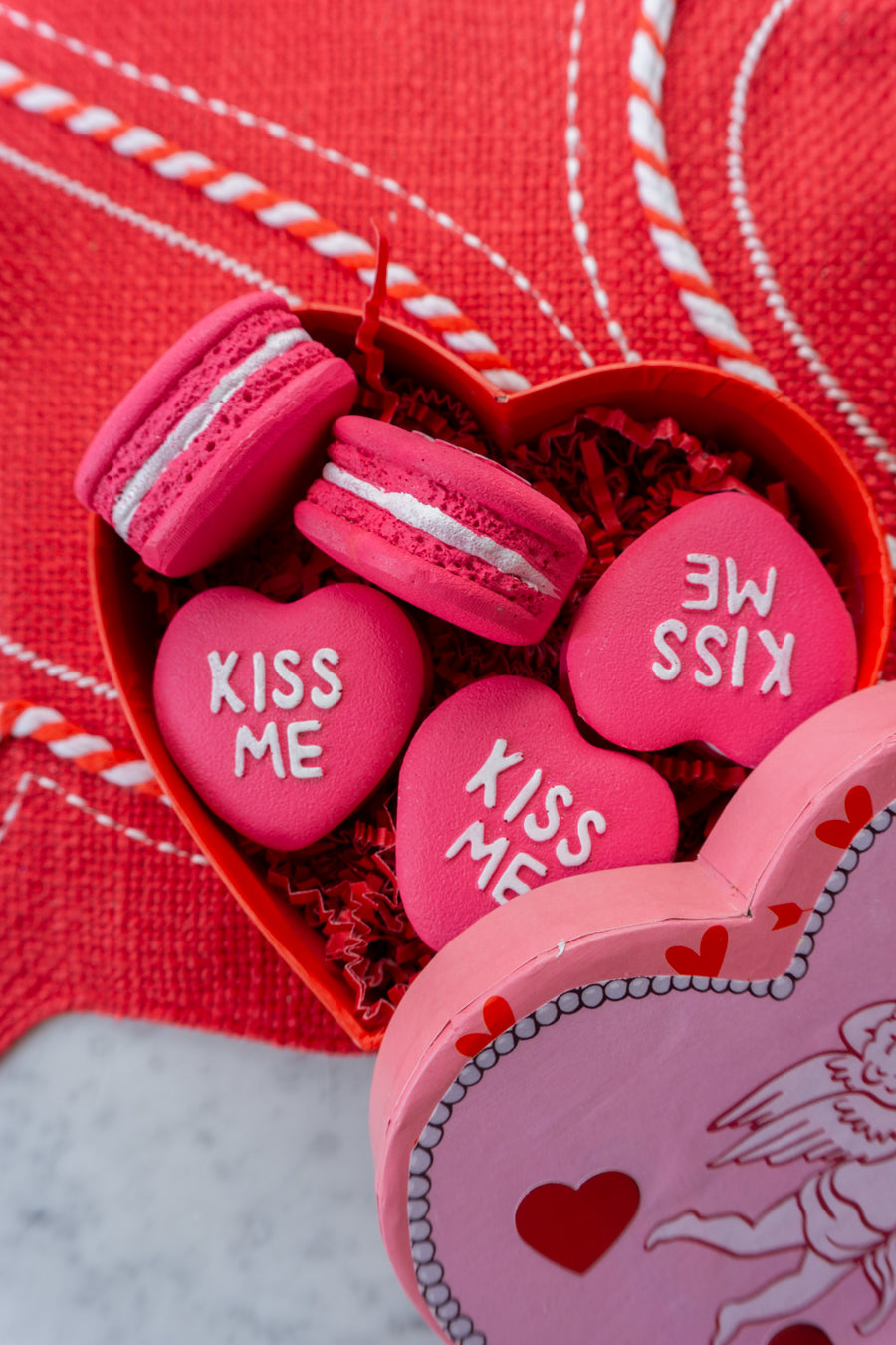 Valentines Day Heart Macaron Box Decor