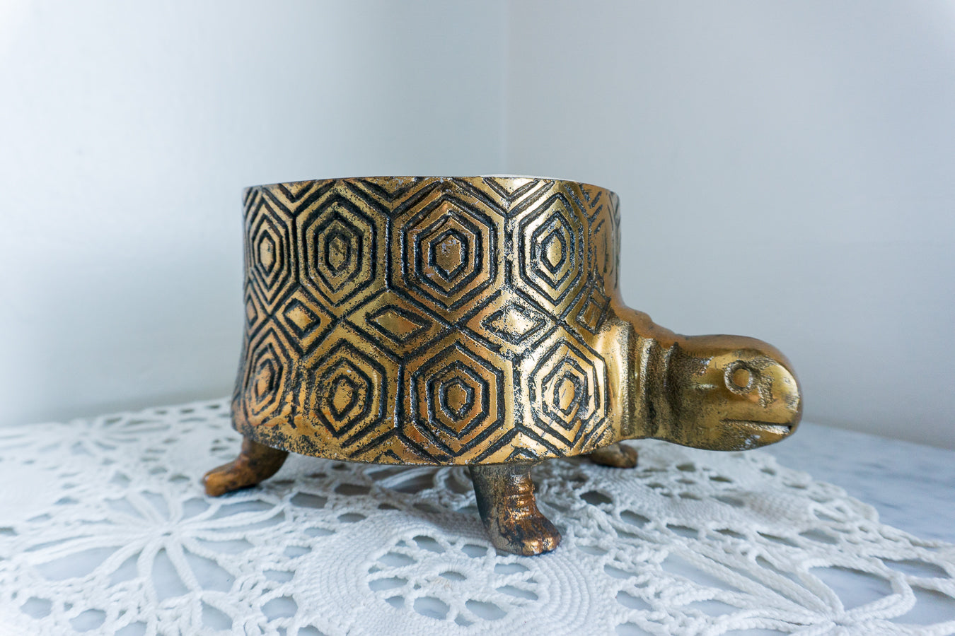 Gold Boho Turtle Planter