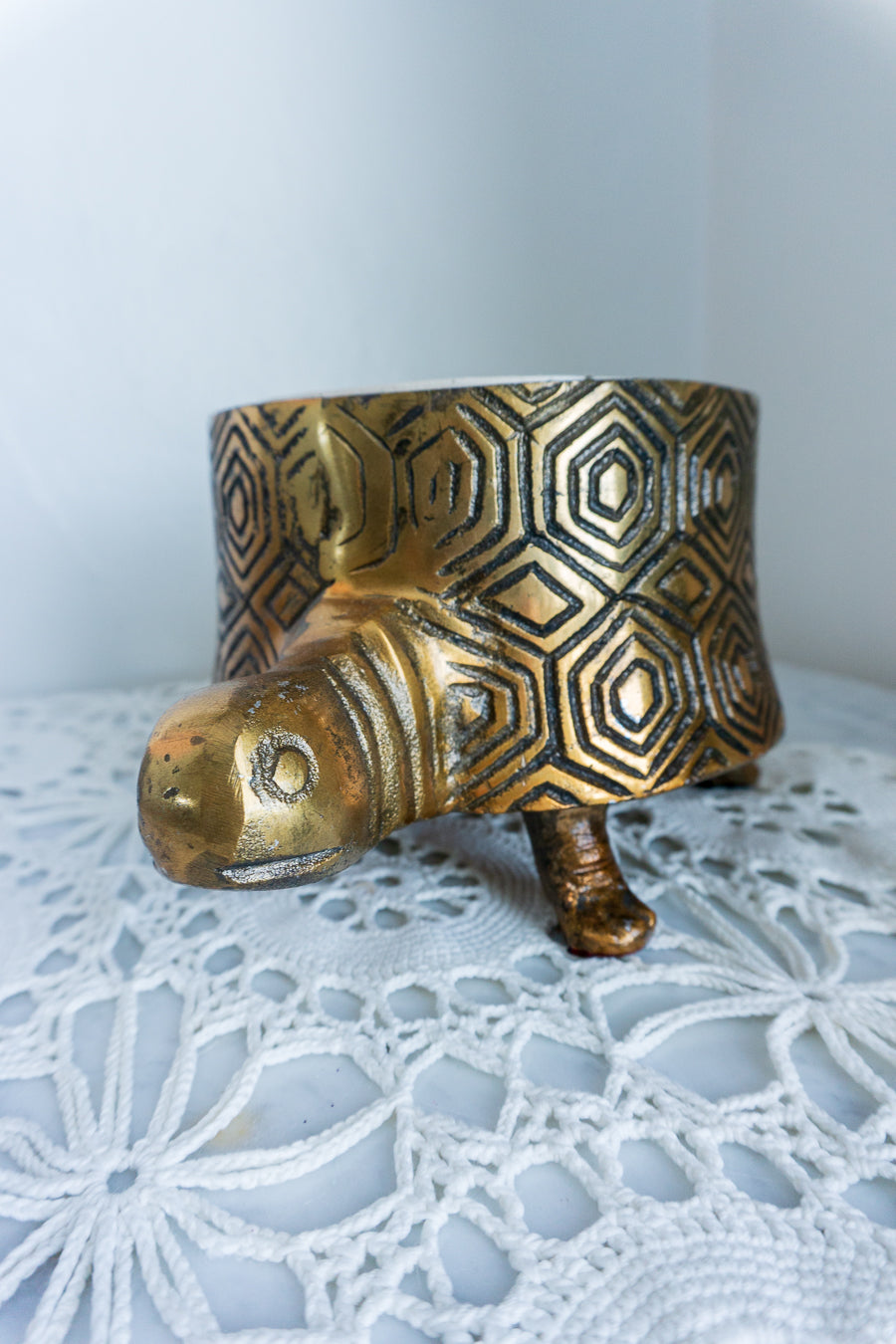 Gold Boho Turtle Planter