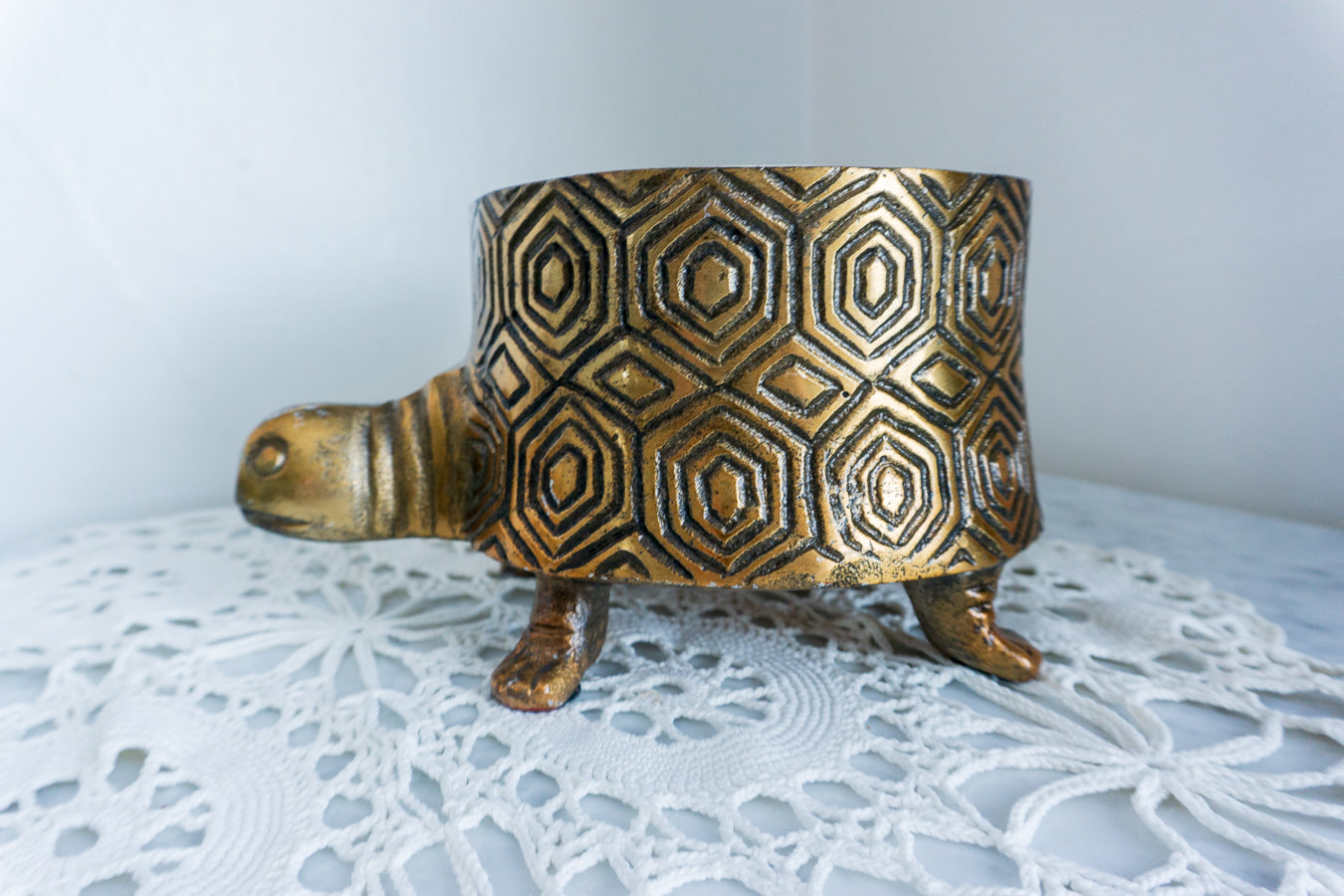 Gold Boho Turtle Planter