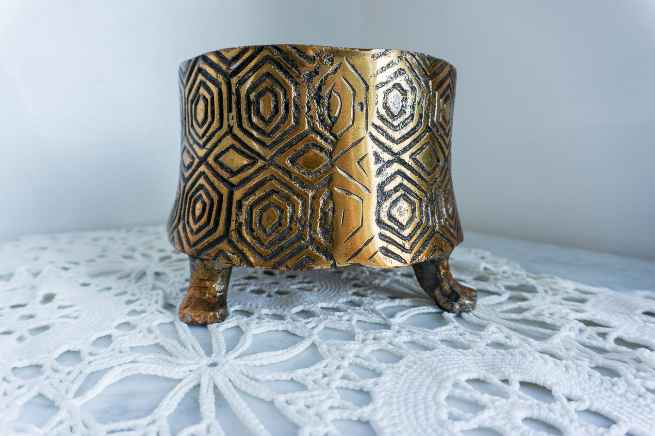 Gold Boho Turtle Planter