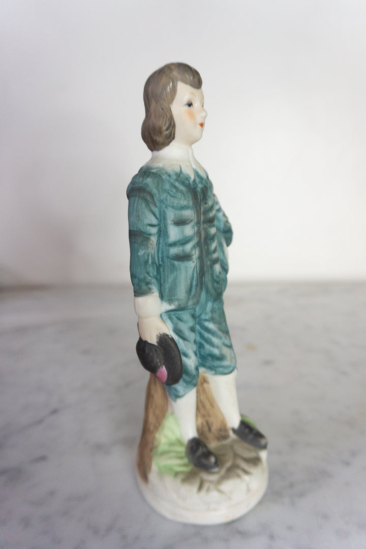 Pinkie and Blue Boy Hand-Painted Porcelain Figurines