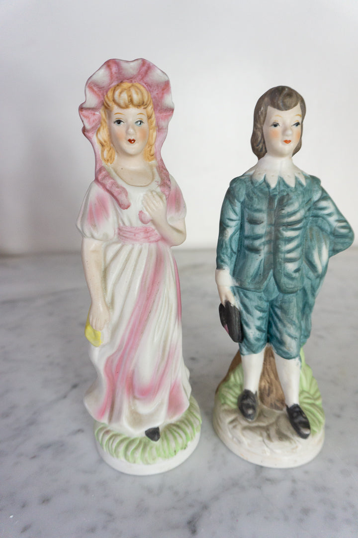 Pinkie and Blue Boy Hand-Painted Porcelain Figurines