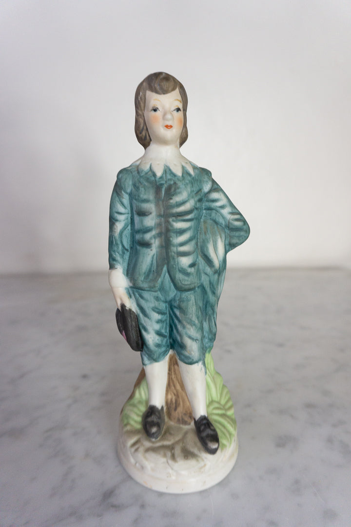 Pinkie and Blue Boy Hand-Painted Porcelain Figurines