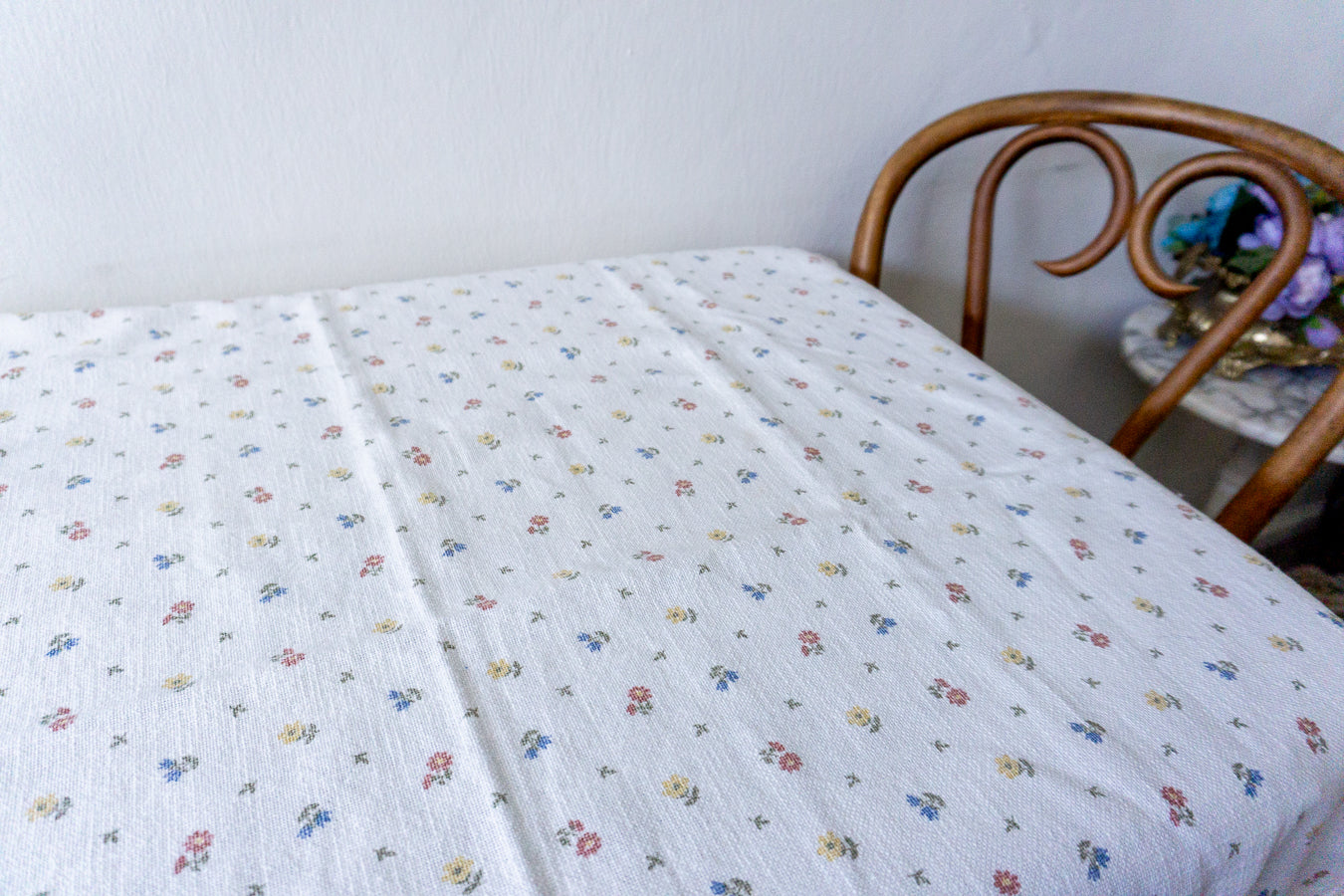 Austrian Floral Tablecloth with Crochet Lace Edging