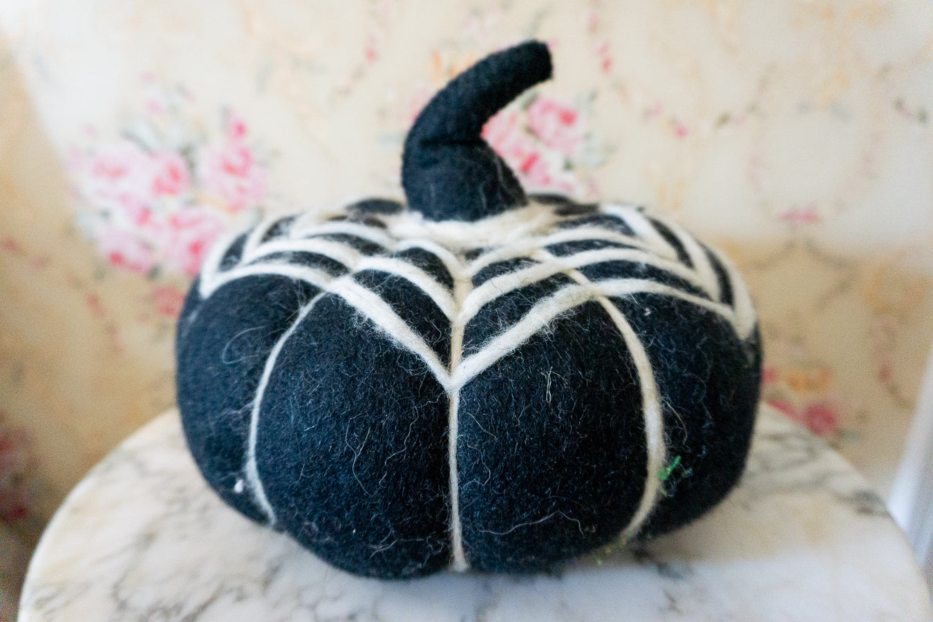 Black and White Felt Pumpkin