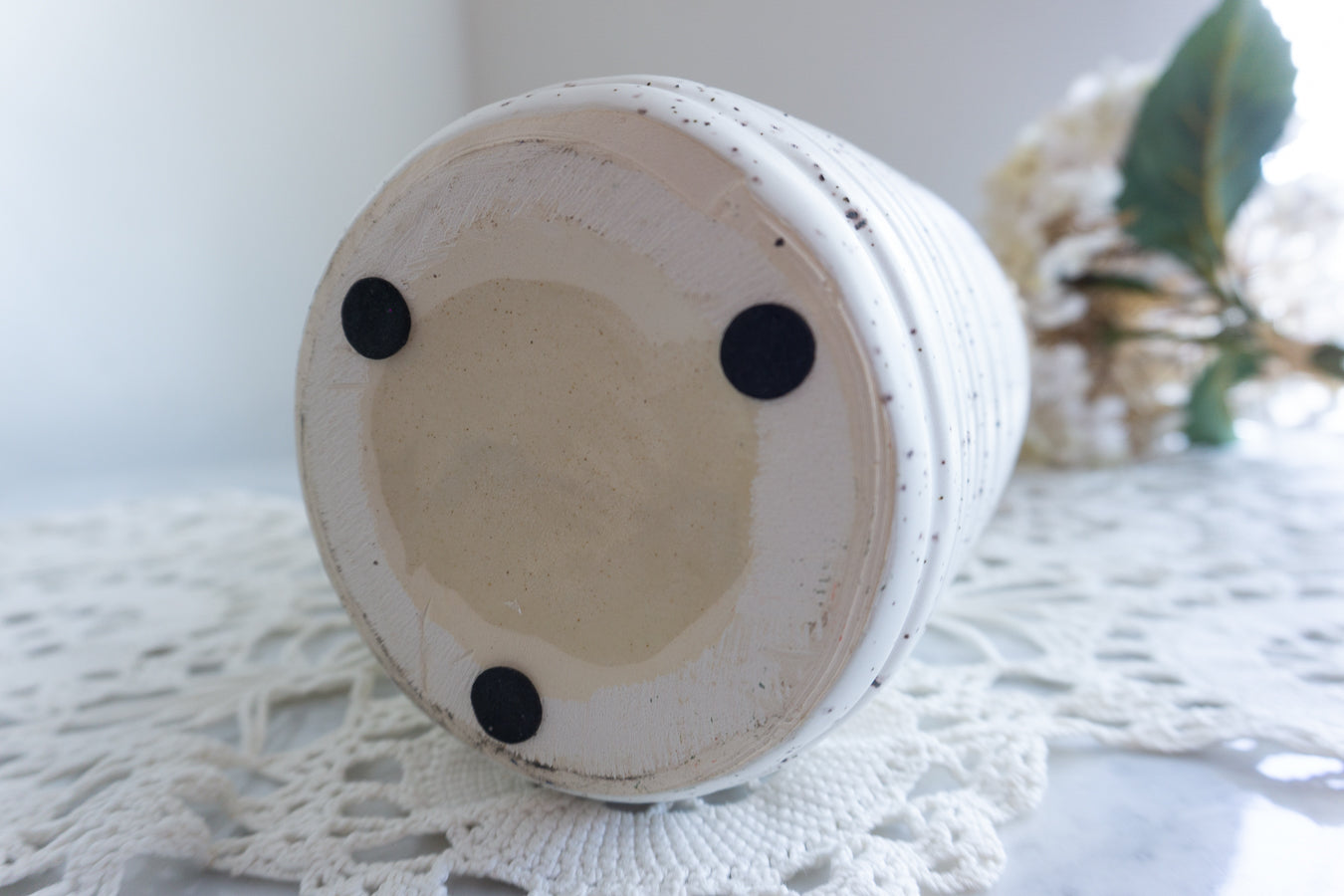 Rustic Cottagecore Speckled Stoneware Vase