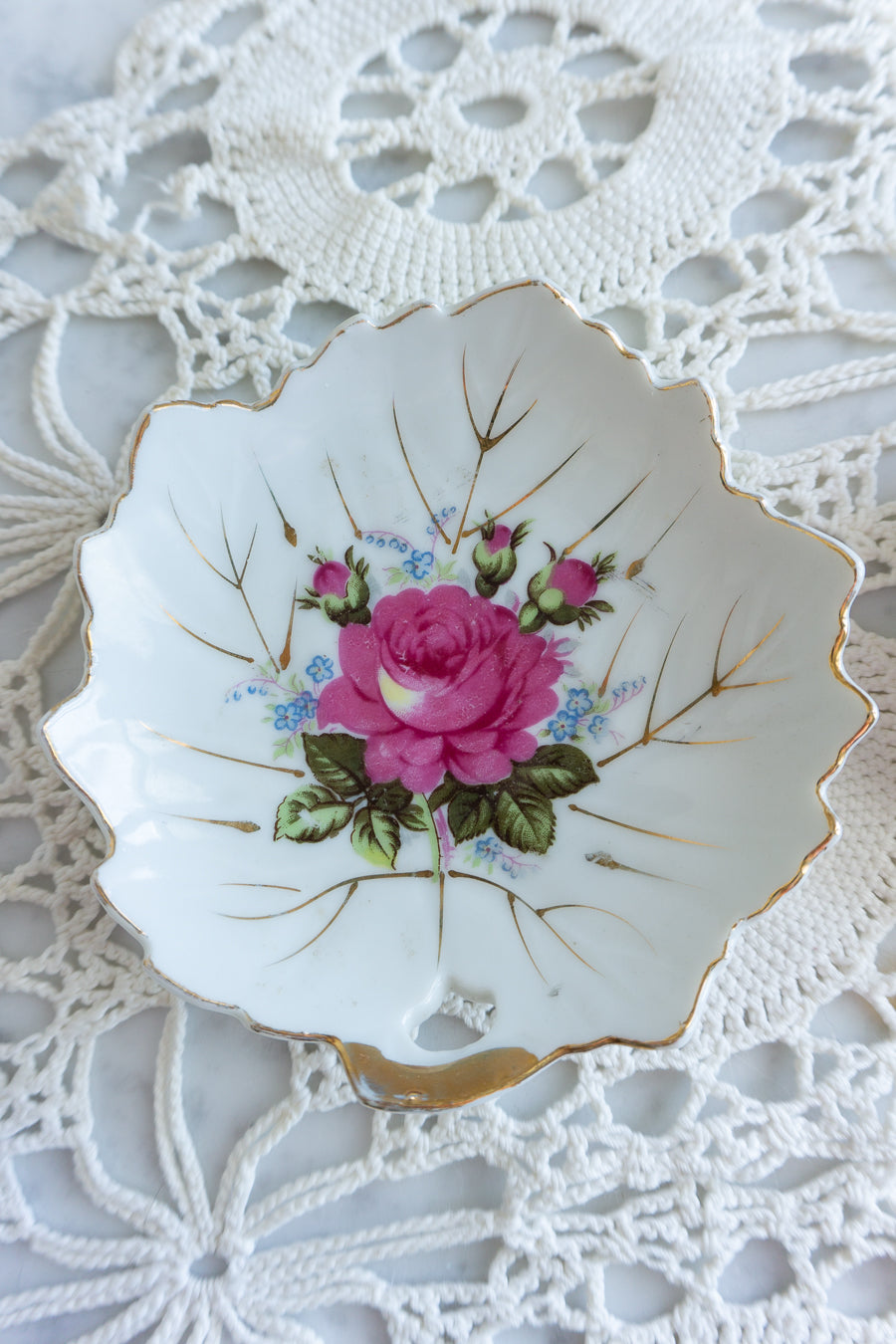 Vintage Floral Trinket Dish Set