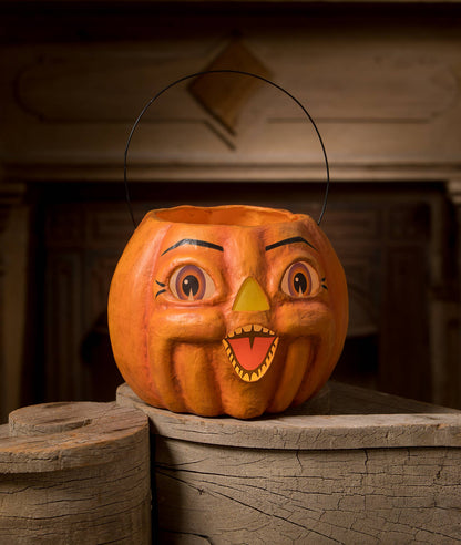 Spunky Pumpkin Bucket Paper Mache