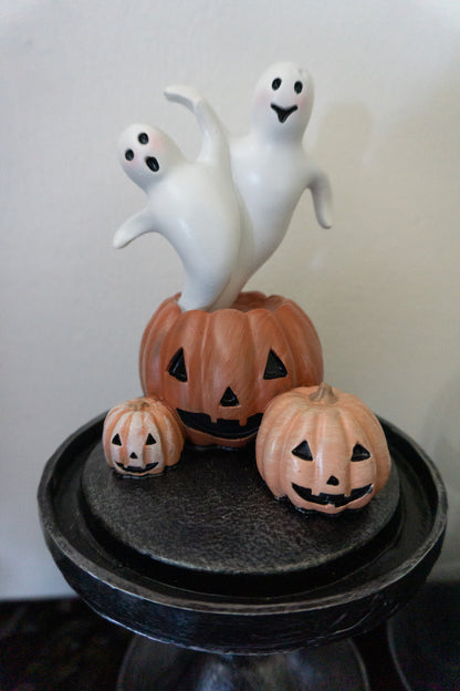 Vintage Style Ghosts & Pumpkin Cloche