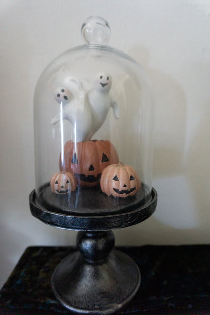Vintage Style Ghosts & Pumpkin Cloche