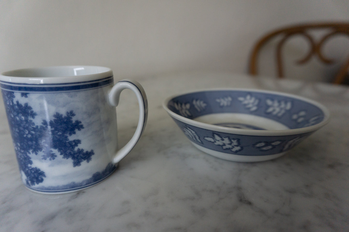 Royal Chateau Espresso Cup Mug & Saucer Porcelain Blue and White Set