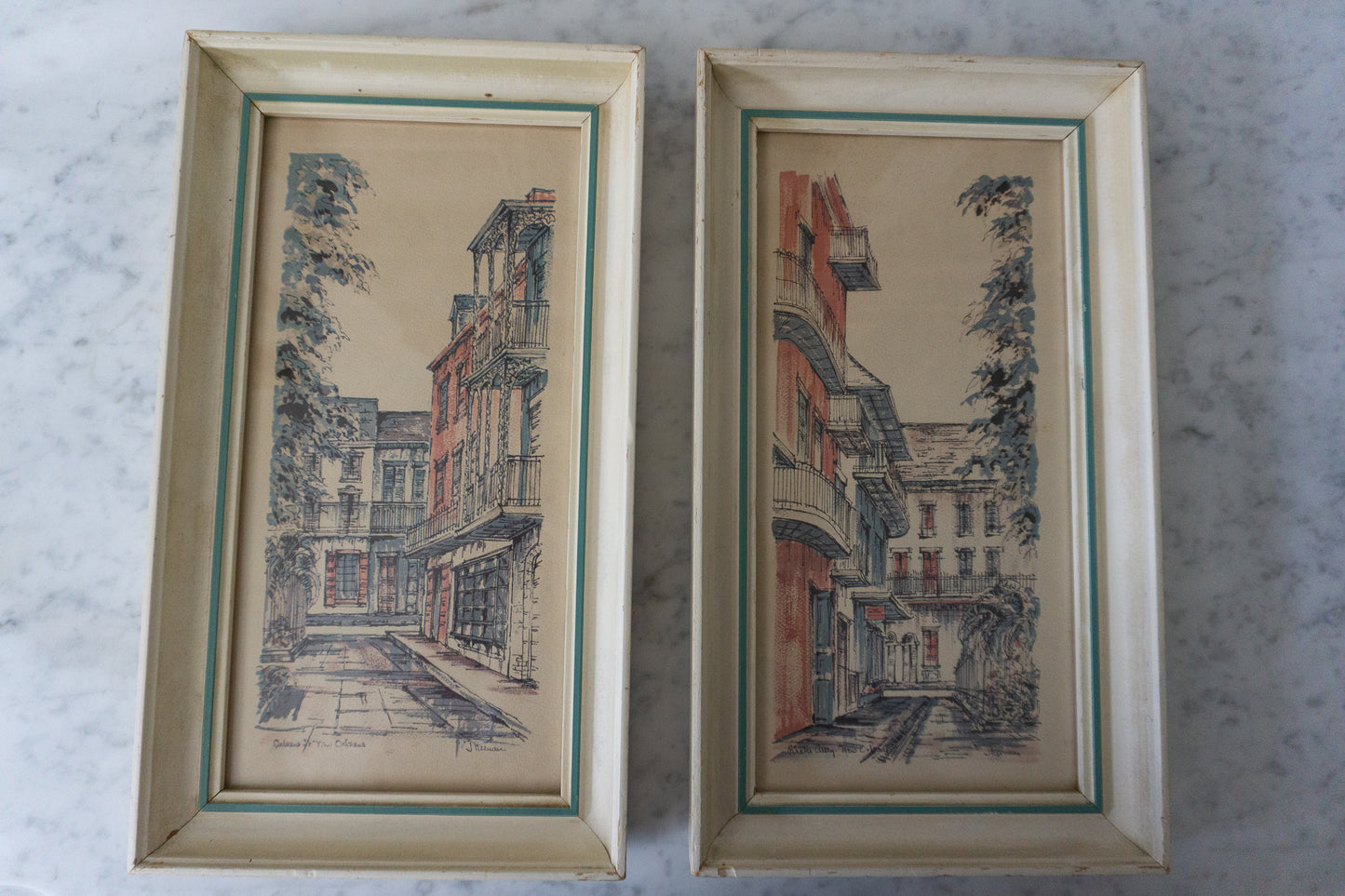 New Orleans Framed Watercolor Framed Prints by J Keenan (Set of 2)