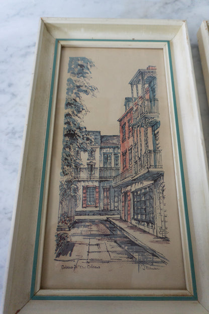 New Orleans Framed Watercolor Framed Prints by J Keenan (Set of 2)