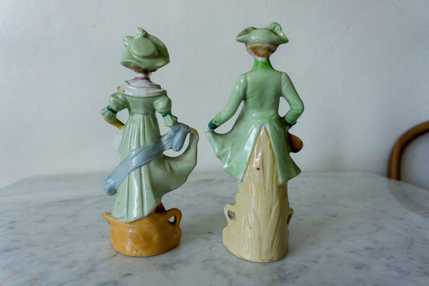 Charming Pair of Hand-Painted Porcelain Figurines – Victorian Couple