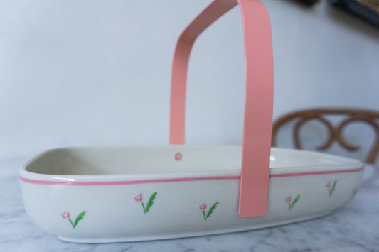 Shabby Chic Ceramic Serving Dish Basket