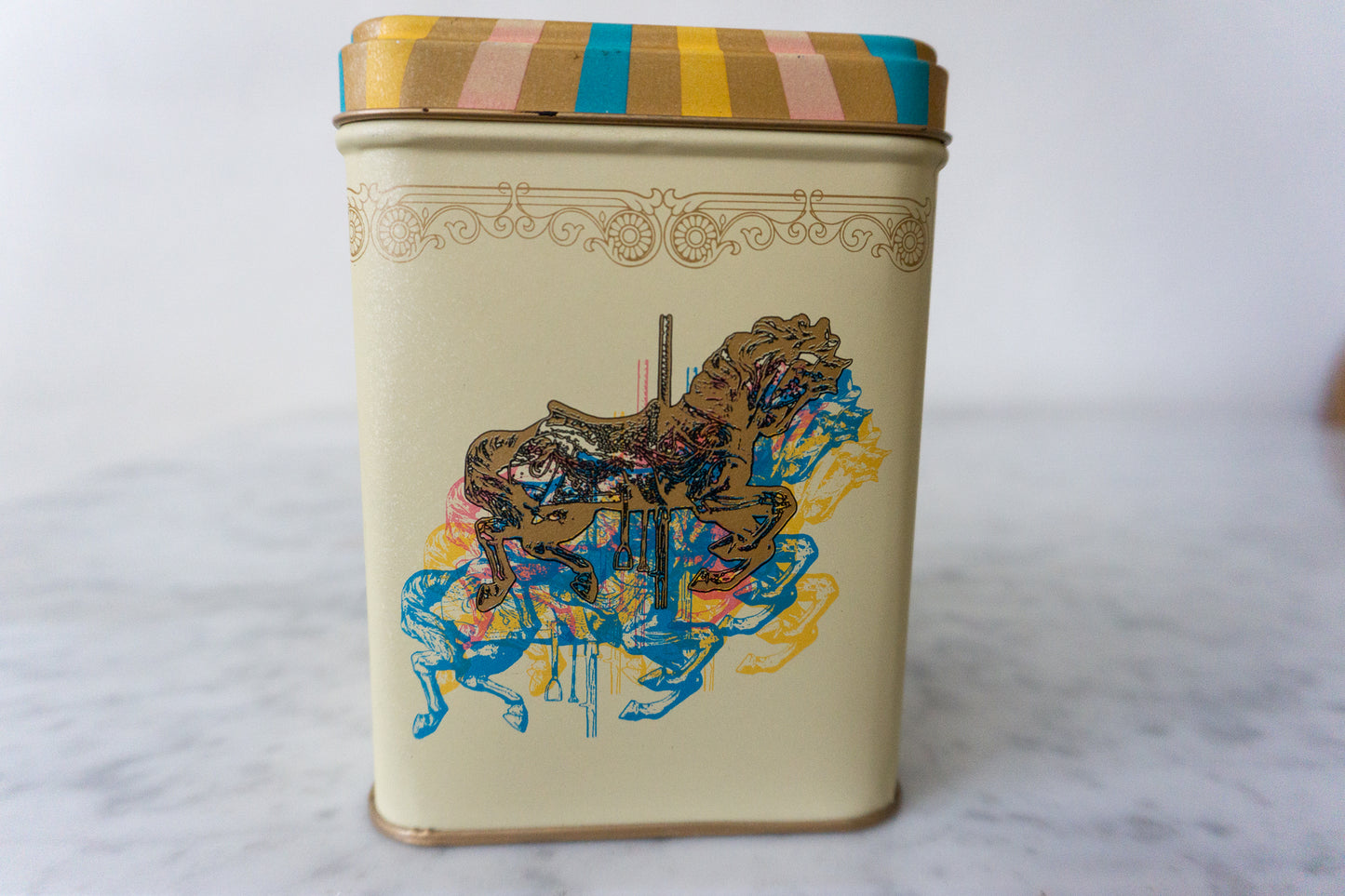 Horse Carousel Tin c. 1950s