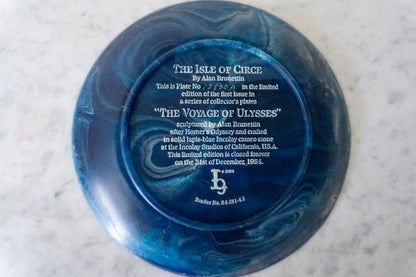 Blue Cameo Plate Voyage of Ulysses The Isle of Circe, by Alan Brunettin